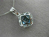 ESTATE 2.92CT DIAMOND & BLUE TOPAZ 14KT WHITE GOLD SQUARE HALO FILIGREE PENDANT