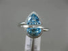 1.73CT DIAMOND & AAA BLUE TOPAZ 14K WHITE GOLD 3D TRILLION HALO CRISS CROSS RING