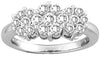 ESTATE .5CT DIAMOND 14KT WHITE GOLD CLASSIC MULTI FLOWER CLUSTER LOVE RING