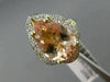 LARGE 4.64CT DIAMOND & AAA PEAR MORGANITE 14K 2 TONE GOLD FLOWER ENGAGEMENT RING
