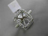 LARGE .72CT DIAMOND 14KT WHITE GOLD EMERALD CUT HALO SEMI MOUNT ENGAGEMENT RING