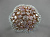 ESTATE EXTRA LARGE 2.70CT WHITE & PINK DIAMOND 18KT 2 TONE GOLD 3D FLOWER RING