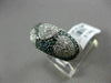 ESTATE 1.62CT WHITE & BLUE DIAMOND 14KT WHITE GOLD 3D PAVE MULTI HEART LOVE RING