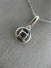 ESTATE .63CT DIAMOND & AAA GARNET 14K WHITE GOLD CLASSIC PAVE HALO ROUND PENDANT