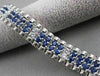 ESTATE WIDE 6.72CTW DIAMOND SAPPHIRE 14KT YLW GOLD LINE STACKING BRACELET #20926
