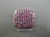 ESTATE LARGE 2.82CT DIAMOND & AAA PINK SAPPHIRE 18KT WHITE GOLD 3D SQUARE RING