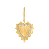 ESTATE .28CT DIAMOND 14K YELLOW GOLD OPEN HEART LEAF HUGGIE FUN HANGING EARRINGS