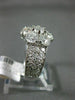 ESTATE LARGE 3.7CT DIAMOND 14K WHITE GOLD CLASSIC FLOWER SEMI ETERNITY LOVE RING
