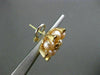 ESTATE LARGE .62CT CHOCOLATE FANCY DIAMOND & PEARL 18KT TWO TONE GOLD EARRINGS