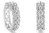 WIDE 1.57CT DIAMOND 14KT WHITE GOLD 3 ROW FILIGREE HUGGIE HOOP HANGING EARRINGS