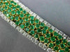 ESTATE LARGE 8.08CT DIAMOND & AAA EMERALD 18KT TWO TONE GOLD 3D TENNIS BRACELET