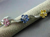 ESTATE 10.02CT DIAMOND & MULTI COLOR SAPPHIRE 18KT WHITE GOLD 3D FLOWER BRACELET