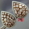 6.01CT WHITE & FANCY PINK DIAMOND 18K WHITE & ROSE GOLD 3D CLUSTER PEAR EARRINGS