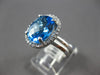 3.58CT DIAMOND & AAA BLUE TOPAZ 14KT WHITE GOLD 3D OVAL & ROUND ENGAGEMENT RING