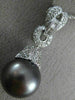 ESTATE .40CT DIAMOND & AAA TAHITIAN PEARL 18K WHITE GOLD FILIGREE PENDANT #21600