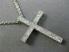 ESTATE .25CT DIAMOND 14KT WHITE GOLD 3D CLASSIC FILIGREE MILGRAIN CROSS PENDANT