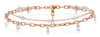 .44CT DIAMOND 18KT WHITE & ROSE GOLD ROUND & BAGUETTE BY THE YARD LOVE BRACELET