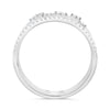 LARGE 1.0CT DIAMOND 14KT WHITE GOLD ROUND MULTI ROW ETOILE FUN ANNIVERSARY RING