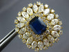 ANTIQUE EXTRA LARGE 15.16CT DIAMOND & SAPPHIRE 18KT YELLOW GOLD CLIP ON EARRINGS