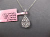 LARGE 1.02CT DIAMOND 14KT WHITE 3D GOLD INVISIBLE PEAR SHAPE TEAR DROP PENDANT