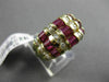 ESTATE 3.35CT ROUND DIAMOND & AAA BAGUETTE RUBY 14KT YELLOW GOLD ENGAGEMENT RING