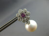 1.1CT DIAMOND & AAA PINK SAPPPHIRE & SOUTH SEA PEARL 14KT WHITE GOLD 3D EARRINGS