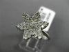 ESTATE .74CT ROUND DIAMOND 18K WHITE GOLD 3D FLOWER STAR OF DAVID PAVE LOVE RING