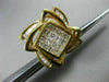 ESTATE MASSIVE 3.6CT DIAMOND 14KT YELLOW GOLD 3D FLOWER SQUARE CLIP ON EARRINGS