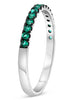 .21CT AAA EMERALD 14KT WHITE GOLD 3D ROUND CLASSIC SEMI ETERNITY FUN RING