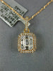 ESTATE .49CT DIAMOND 18KT ROSE GOLD 3D ROUND & BAGUETTE HALO CLUSTER PENDANT