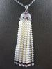 1.48CT DIAMOND & AAA RUBY & SOUTH SEA PEARL 18KT WHITE GOLD CHANDELIER NECKLACE
