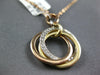 ESTATE .30CT DIAMOND 14KT TRI COLOR GOLD TRINITY CIRCLE OF LIFE FLOATING PENDANT