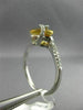 ESTATE 2.64CT DIAMOND & AAA CITRINE 14KT WHITE GOLD CRISS CROSS SQUARE FUN RING