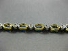 WIDE 11.37CT ROUND DIAMOND & SAPPHIRE 14K 2 TONE GOLD SEMI BEZEL TENNIS BRACELET