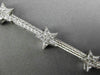 ESTATE WIDE 1.25CT DIAMOND 14KT WHITE GOLD STAR FILIGREE BRACELET BEAUTIFUL!!