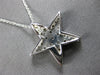 ESTATE .60CT DIAMOND 14K WHITE GOLD 3D CLASSIC 3 ROW STAR FLOATING PENDANT #2784