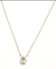 ESTATE .10CT DIAMOND 14KT WHITE GOLD 3D PEAR SHAPE CLASSIC BEZEL FUN NECKLACE