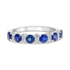 1.60CT DIAMOND & AAA SAPPHIRE 14K WHITE GOLD ROUND SHARED PRONG ANNIVERSARY RING