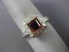 1.58CT DIAMOND & AAA SQUARE PINK TOPAZ 18KT YELLOW GOLD 3D HALO ENGAGEMENT RING
