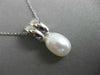 ANTIQUE .16CT DIAMOND & AAA SOUTH SEA PEARL 18KT WHITE GOLD OVAL PENDANT #12013
