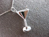 ESTATE .05CT DIAMOND 14KT WHITE GOLD 3D CLASSIC MARTINI FUN FLOATING PENDANT