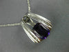 LARGE 2.20CT DIAMOND & AAA AMETHYST 14K WHITE GOLD 3D CUSHION TRIANGULAR PENDANT