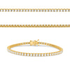 4.0CT DIAMOND 14KT YELLOW GOLD 3D CLASSIC ROUND 4 PRONG ETERNITY TENNIS BRACELET