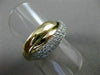 ESTATE LARGE 1.32CT DIAMOND 14KT WHITE YELLOW & ROSE GOLD 3D TRINITY LOVE RING