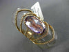 ESTATE EXTRA LARGE 5.0CT DIAMOND & AAA AMETHYST 14KT WHITE GOLD OVAL FLOWER RING