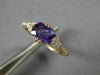 ESTATE 1.04CT DIAMOND & AAA AMETHYST 14KT ROSE GOLD 3D CLUSTER RECTANGULAR RING