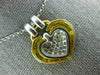 ESTATE LARGE .55CT DIAMOND PLATINUM & 18KT YELLOW GOLD DOUBLE HEART PENDANT #310