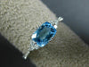 ESTATE 1.0CT DIAMOND & AAA BLUE TOPAZ 14K WHITE GOLD 3D CLUSTER RECTANGULAR RING