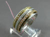ESTATE WIDE .84CT DIAMOND 18K TRI COLOR GOLD MULTI ROW ETERNITY ANNIVERSARY RING