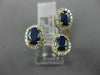 ESTATE LARGE 3.12CT DIAMOND & AAA SAPPHIRE 14K YELLOW GOLD 3D OVAL HALO FUN RING